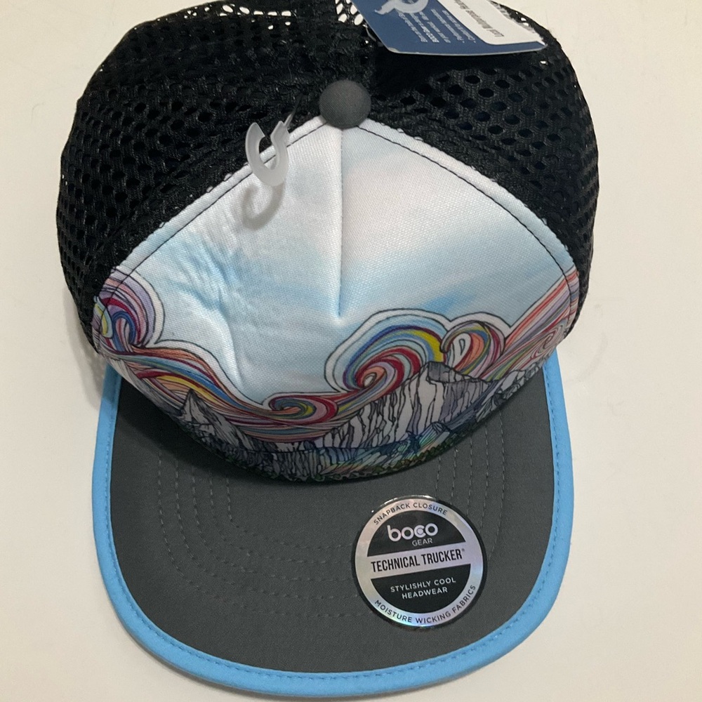 boco gear Black & Light Blue Technical Trucker Hat